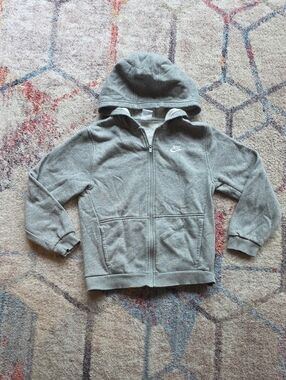 Nike Gray Kids Full-Zip Hooded Sweatshirt